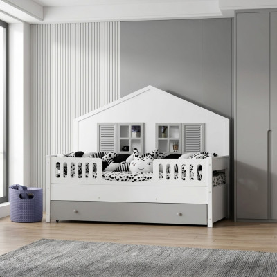 Lit d'enfants moderne Couleur grise Design luxueux Mobilier pour les tout-petits