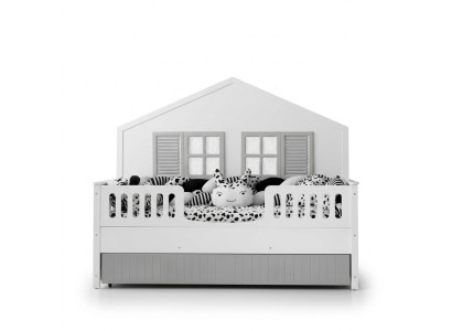 Lit d'enfants moderne Couleur grise Design luxueux Mobilier pour les tout-petits