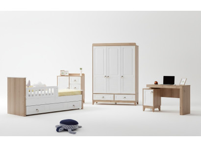 Ensemble de chambre d'enfants de luxe se compose de lit armoire commode table 4 pièces.