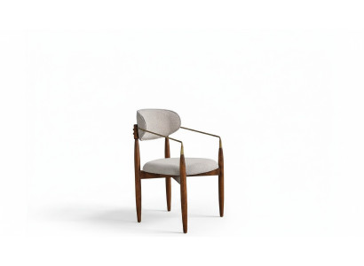 Chaise de cuisine blanche parfaite  Meuble de salle à manger de luxe avec des pieds marron