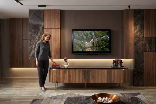 Meuble TV Lowboard élégant couleur marron Meuble Luxueux pour le salon Nouveauté