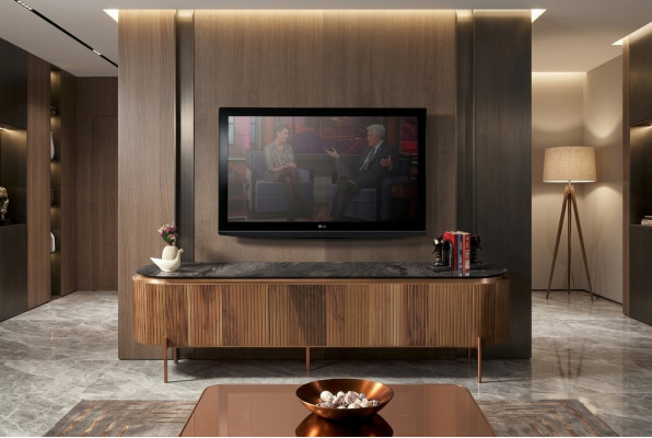Meuble TV Lowboard élégant couleur marron Meuble Luxueux pour le salon Nouveauté