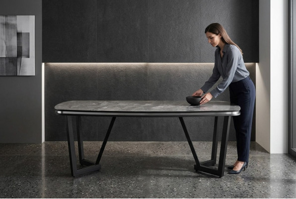Table à manger moderne Salle à manger Table à manger en bois Style Noir Design