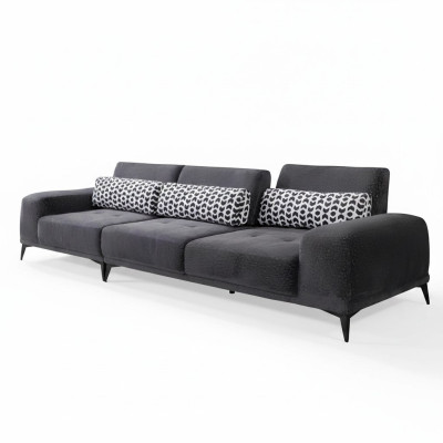 Gris Canapé-lit de luxe pour le salon à 4 places, canapé moderne, mobilier rembourré neuf.