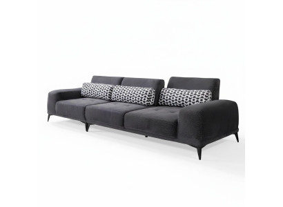 Gris Canapé-lit de luxe pour le salon à 4 places, canapé moderne, mobilier rembourré neuf.