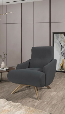 Gris Chaise longue Designer Fauteuil simple Rembourrage Fauteuil salon Meubles
