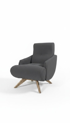 Gris Chaise longue Designer Fauteuil simple Rembourrage Fauteuil salon Meubles