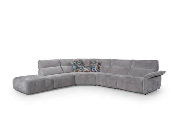 Élégant canapé d'angle gris en forme de L Canapé de designer Salon de luxe Sofas