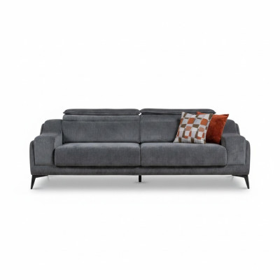 Canapé en tissu gris luxueux de designer 3 places Salon trois places