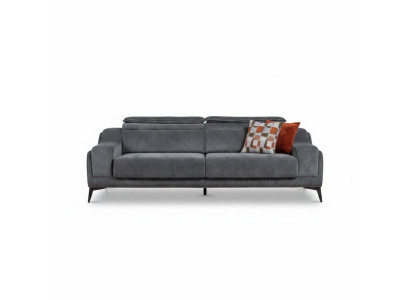 Canapé en tissu gris luxueux de designer 3 places Salon trois places