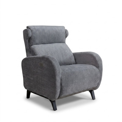 Fauteuil inclinable gris avec repose-pieds de luxe pour salon