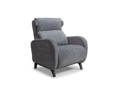 Fauteuil inclinable gris avec repose-pieds de luxe pour salon