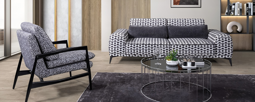 Salon gris canapé en tissu 3 places canapés de luxe fauteuil 2 pièces de salon