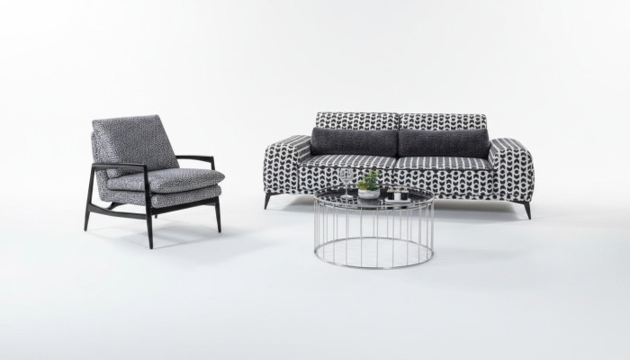 Salon gris canapé en tissu 3 places canapés de luxe fauteuil 2 pièces de salon