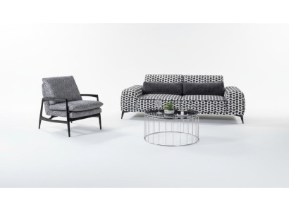 Salon gris canapé en tissu 3 places canapés de luxe fauteuil 2 pièces de salon