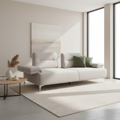 Canapé beige clair Designer 3 places Salon Canapés nobles Canapés modernes