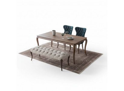 Tabouret de salle à manger Chesterfield et 4 chaises rembourrées Table de salle à manger