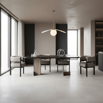 Ensemble de salle à manger marron Luxueuse table à manger avec 6 chaises Ensemble de 7 pièces
