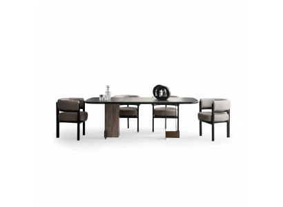 Ensemble de salle à manger marron Luxueuse table à manger avec 6 chaises Ensemble de 7 pièces