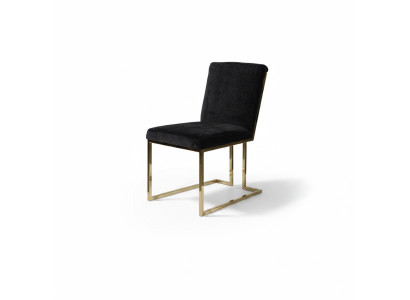 Chaise noire en acier inoxydable Chaise métallique Chaise de salle à manger Chaises design avec rembourrage