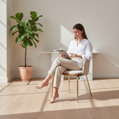 Chaise en acier inoxydable beige cadre métallique pour salle à manger chaise luxe une place nouvelle