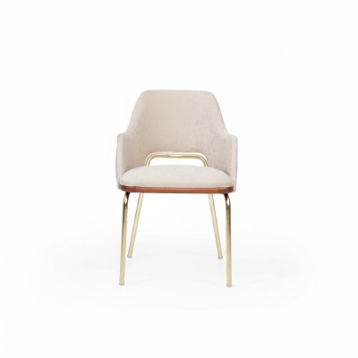 Chaise en acier inoxydable beige cadre métallique pour salle à manger chaise luxe une place nouvelle