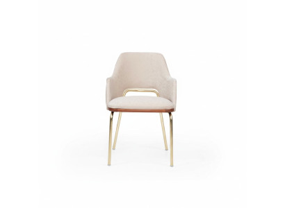 Chaise en acier inoxydable beige cadre métallique pour salle à manger chaise luxe une place nouvelle