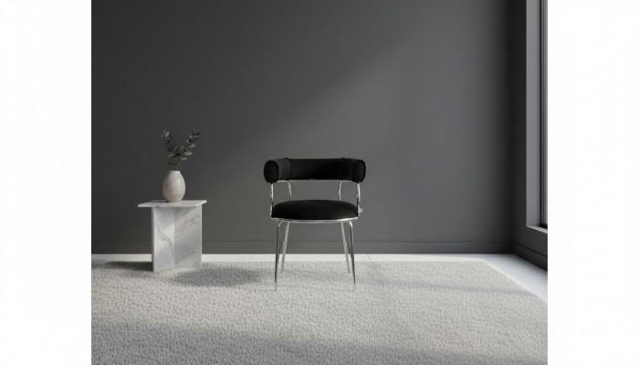 Designer chaise de bar noire de luxe Chaises de salle à manger cadre en métal