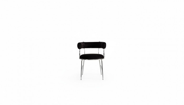 Designer chaise de bar noire de luxe Chaises de salle à manger cadre en métal