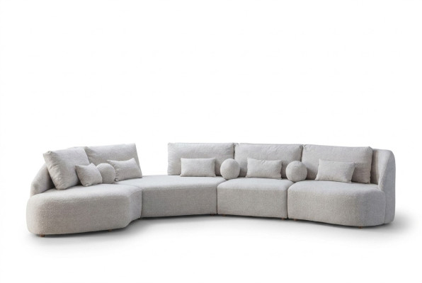 Canapé d'angle blanc moderne en forme de L Canapé de salon Canapés Cadre en bois Sofa