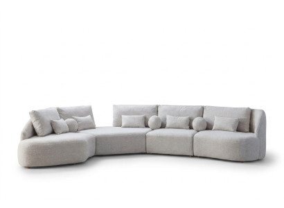 Canapé d'angle blanc moderne en forme de L Canapé de salon Canapés Cadre en bois Sofa