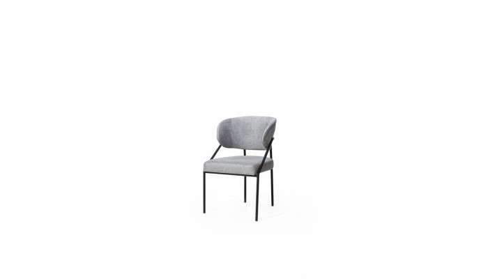 Chaise rembourrée grise Chaises design de salle à manger Structure en métal Mobilier de luxe