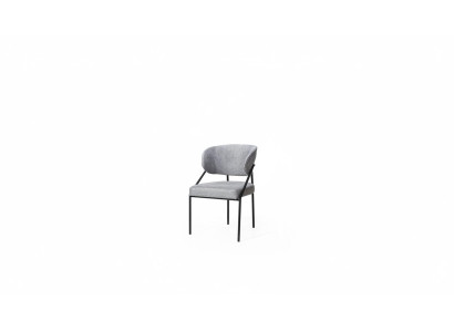 Chaise rembourrée grise Chaises design de salle à manger Structure en métal Mobilier de luxe