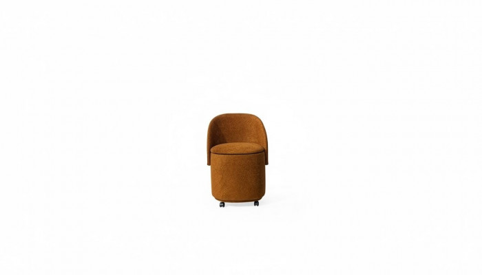Chaise tabouret rembourrée orange de designer - chaise avec espace de rangement Mobilier de salle à manger