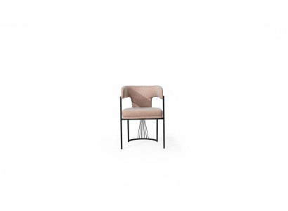 Chaise de designer beige Chaises en métal Salle à manger luxueuse Chaises rembourrées