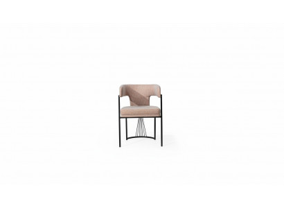 Chaise de designer beige Chaises en métal Salle à manger luxueuse Chaises rembourrées