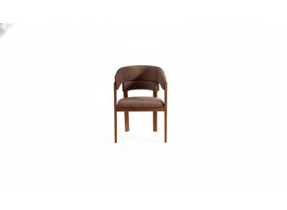Chaise de designer marron Chaises de salle à manger Chaise en textile Pieds en bois de designer