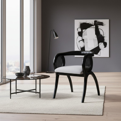 Chaise design grise et noire Luxueuse chaise de salle à manger une place