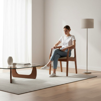 Chaises de salle à manger Chaises avec accoudoirs cadre en bois marron fauteuils individuels de luxe