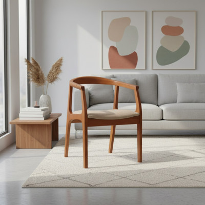 Chaises de salle à manger Chaises avec accoudoirs cadre en bois marron fauteuils individuels de luxe