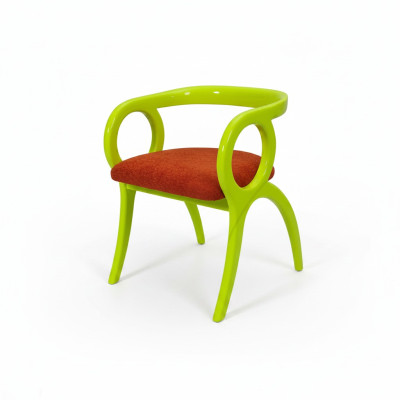 Chaise rembourrée de designer vert une place Salle à manger Luxueuse une place