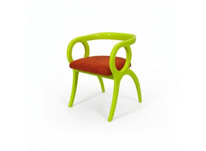 Chaise rembourrée de designer vert une place Salle à manger Luxueuse une place