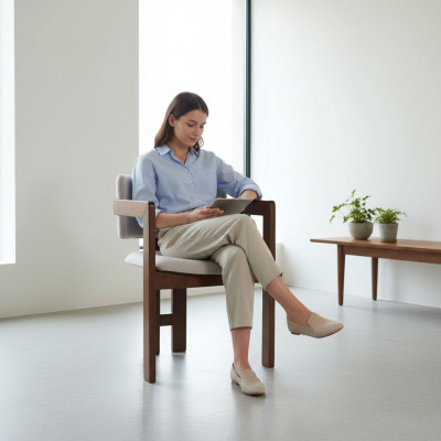Blanc - Chaise de salle à manger marron Chaise design rembourrée Moderne fauteuil une place