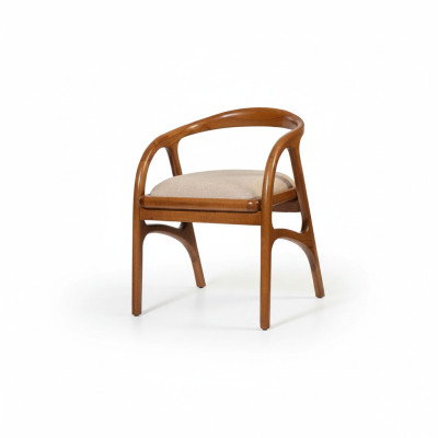 Chaise rembourrée de luxe marron Chaises de salle à manger Design Accoudoirs un siège