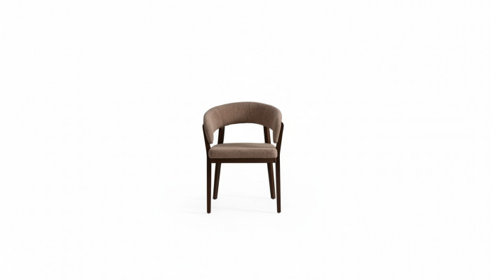 Chaise de salle à manger marron moderne de luxe, chaises rembourrées avec cadre en bois.