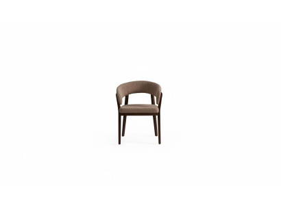 Chaise de salle à manger marron moderne de luxe, chaises rembourrées avec cadre en bois.