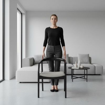 Chaise de salle à manger noire beige Chaises de salle à manger Fauteuils design