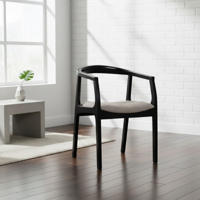 Chaise de salle à manger noire beige Chaises de salle à manger Fauteuils design