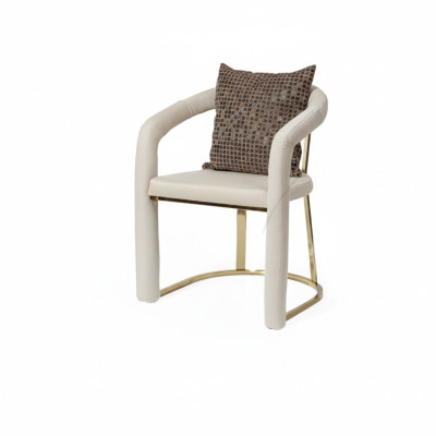 Chaise de designer beige Cadre en bois de luxe Chaises de salle à manger de designer en bois
