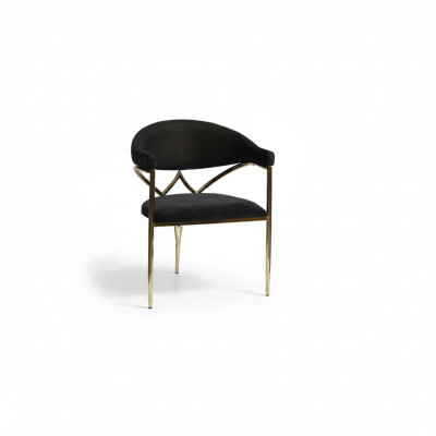 Chaise noire en acier inoxydable cadre en bois Chaises de salle à manger Moderne Siège simple